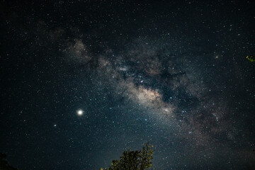 Fototapeta na wymiar Milky way galaxy in Prajinburi Thailand
