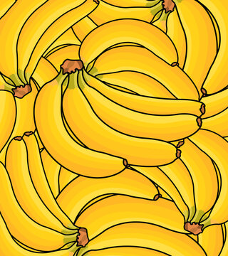 Pattern with banana. Vector illustrations design background