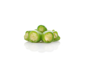 green chili isolated on white background