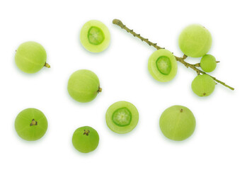 Indian gooseberry isolated on white background