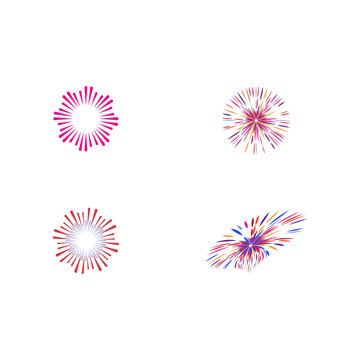 Set Fireworks Logo Template vector