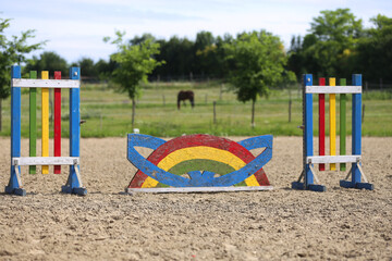 Accesories for horse trainings and events in rural equestrian training centre