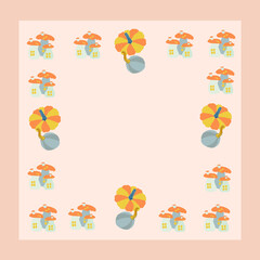 Autumn theme with pampkin and mashrooms