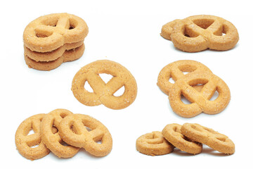 Cookie chocolate chip and Sugar cookie isolated on white background