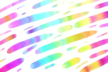 Watercolor lines of rainbow color on white