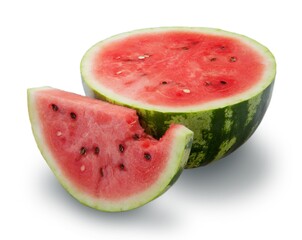 Half and Slice of Watermelon