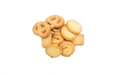 Cookie chocolate chip and Sugar cookie isolated on white background