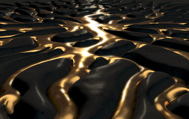 Obraz premium Molten Gold And Rock
