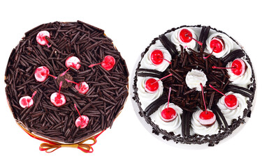 Chocolate cake  isolated on white