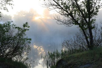 Fototapeta premium morning sunrise over river
