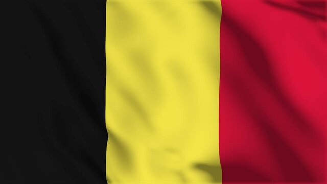 Waving flag loop. National flag of Belgium. Realistic animation