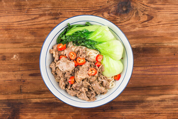 Chinese cuisine: a bowl of beef noodles