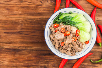 Chinese cuisine: a bowl of beef noodles