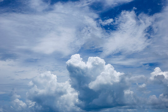 The white clouds on blue sky