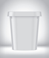 Plastic Container on Background. 