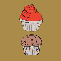 illustration of steamed cakes in various colors