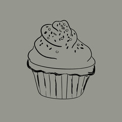 illustration of cake with black lines