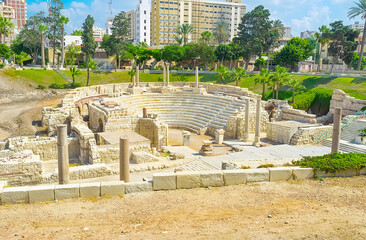 The amphitheatre in Kom El Dikka, Alexandria, Egypt