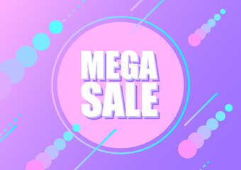 Mega Sale banner with a discount like meteor falls. Campaign banner for e-commerce and online marketing. You can adapt to other sale campaigns with this banner template. 