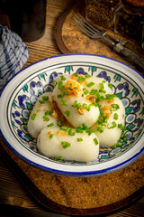 Potato dumplings stuffed with minced meat