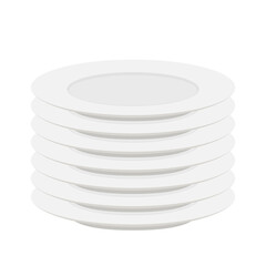 Plate vector. Plate on white background. Plate stack.