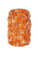 orange roll of cotton isolated on white background