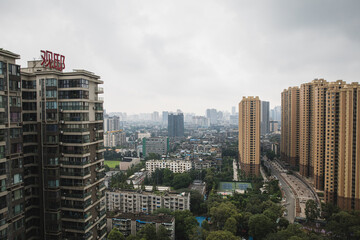 Fototapeta na wymiar A moody sky over Chengdu, Central China
