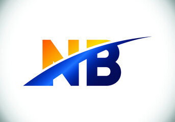 Initial Letter N B Logo Design. Monogram logo. Graphic Alphabet Symbol for Corporate Business Identity.
