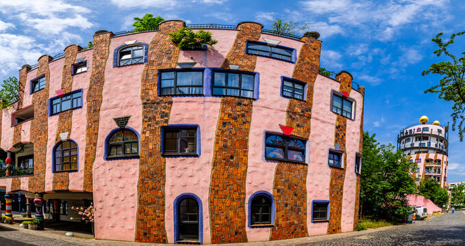 Magdeburg, Germany - June 16: famous Arthouse of the Architect Friedensreich Hundertwasser called "gruene Zitadelle" in Magdeburg on June 16, 2020