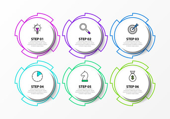 Infographic design template. Creative concept with 6 steps