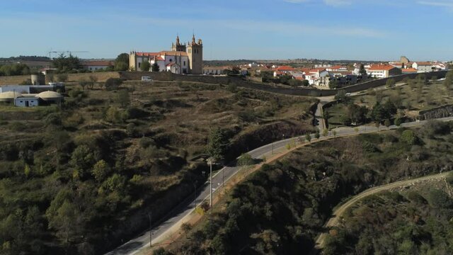 Portugal. Beautiful village of Miranda do Douro. Aerial Drone Footage