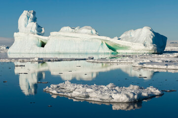 Ice floe and iceberg, Weddell Sea, Antarctica