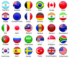 flags of countries as fabric