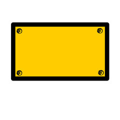 yellow rectangle sign plate