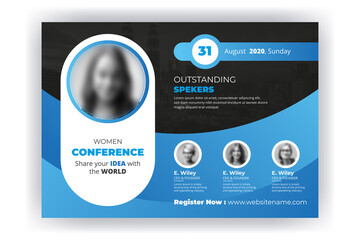 Creative women conference flyer template design