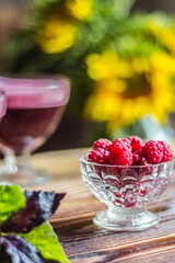 Raspberries and raspberry jelly. Made at home
