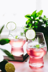 Refreshing berry lemonade. Summer freshness