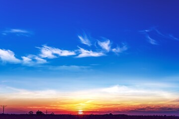 Obraz premium Colorful sky and sunrise. Natural landscape of the atmosphere