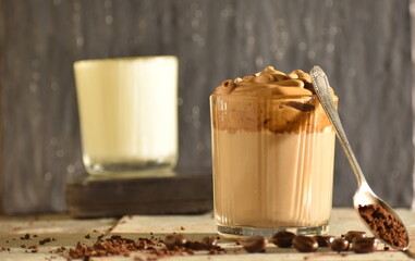 Cold coffee  on the table