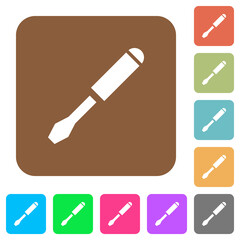 Single screwdriver rounded square flat icons