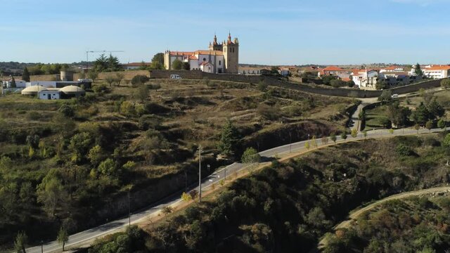 Portugal. Beautiful village of Miranda do Douro. Aerial Drone Footage