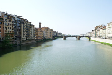 Panoramic view of the River Arno in Florence, Italy