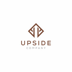 Fototapeta premium modern minimalist up arrow letter u logo premium vector