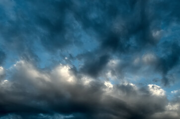 Dramatic storm clouds forming just before a rain