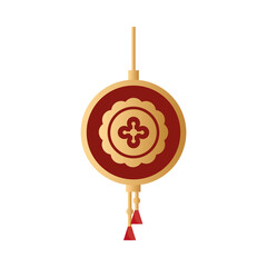 mid autumn festival with golden gong hanging