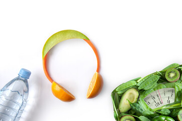 Exercise and food diet concept