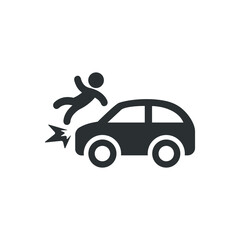 Fototapeta premium Vector illustration of car hit people icon on white background