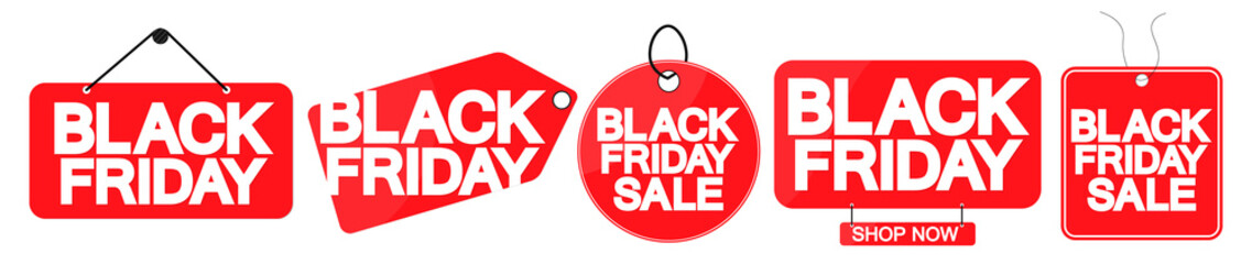 Black Friday, Set Sale banners design template, discount tags, final season offers, vector illustration
