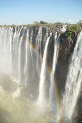 The massive Victoria Falls waterfalls between Zimbabwe and Zambia in Southern Africa