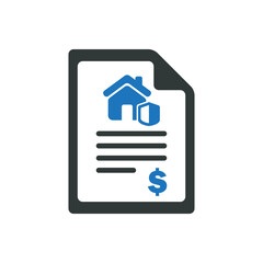 Vector illustration of real estate purchase agreement icon on white background
